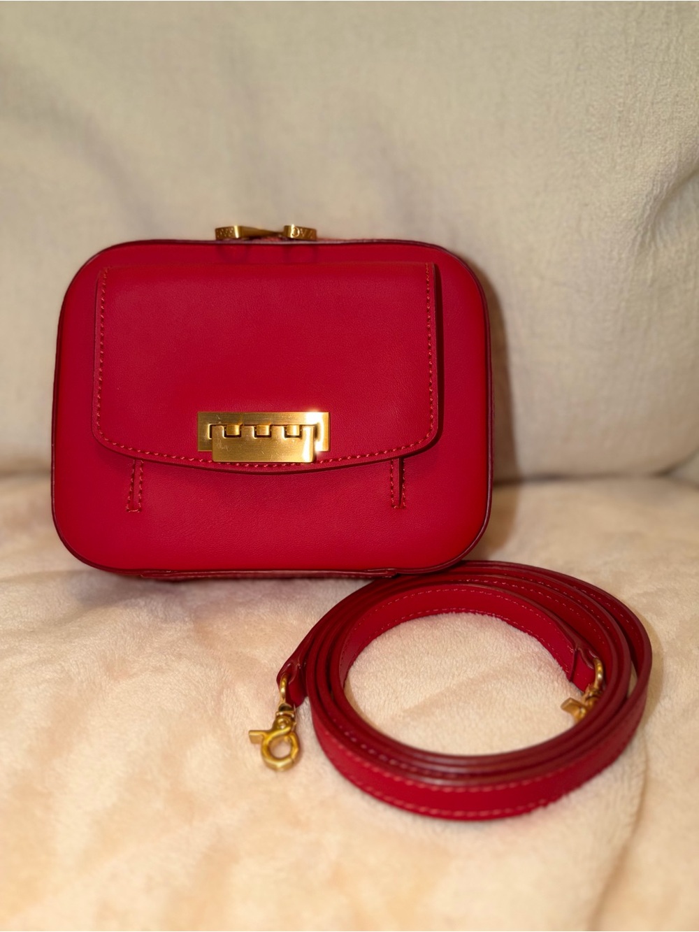 ZAC Zac Posen Earthette Mini Box Crossbody Bag – Cranberry Red